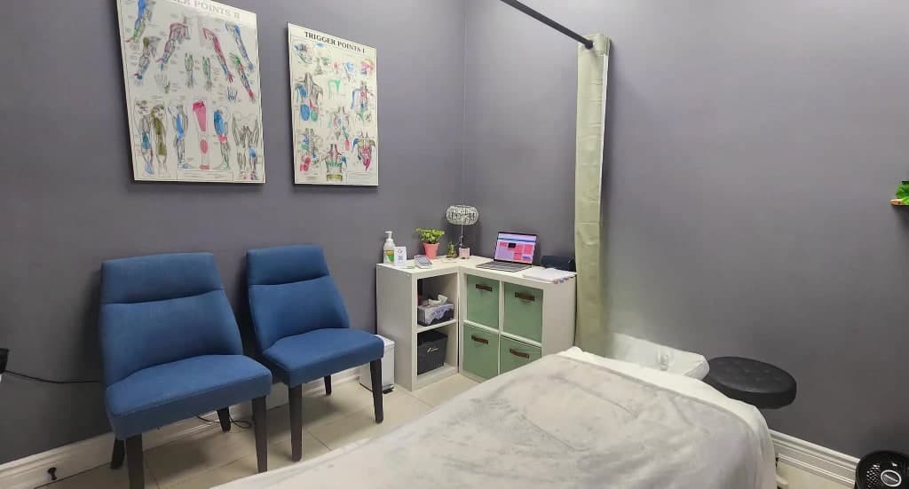 Private massage therapy treatment room at Alleiry RMT AND WELLNESS in Waterloo
